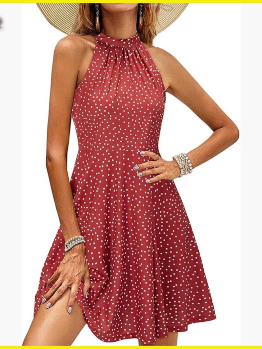 Halter Neck Floral Summer Sundress Casual A-Line Mini Dress Chic
